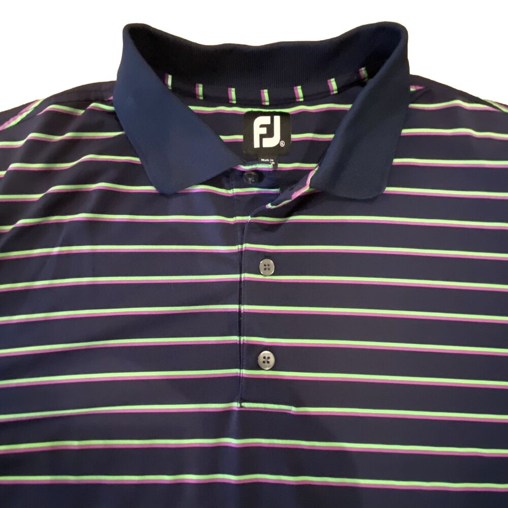 FootJoy Shirt Mens Extra Large Performance Polo Golf Purple Navy Green XL - Picture 1 of 9